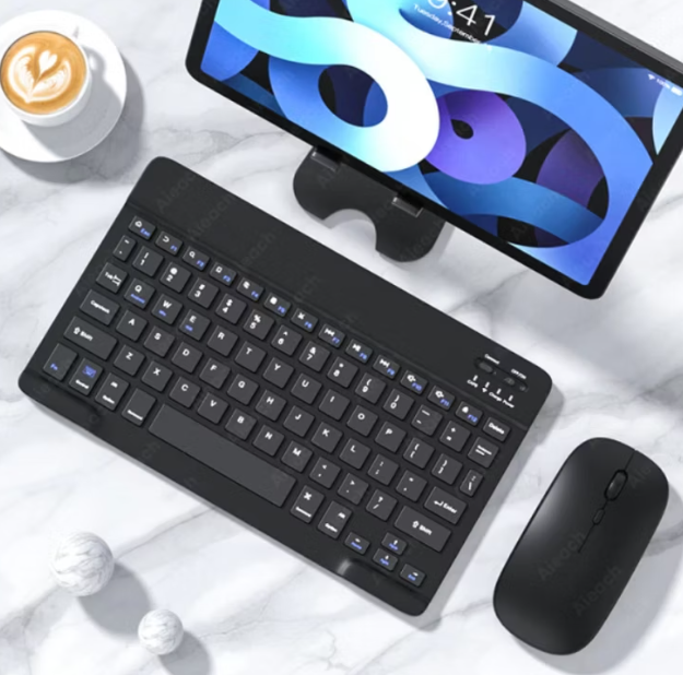 Trådlöst Bluetooth Tangentbord & Mus – Kompatibel med iPad, iPhone, Android & Windows