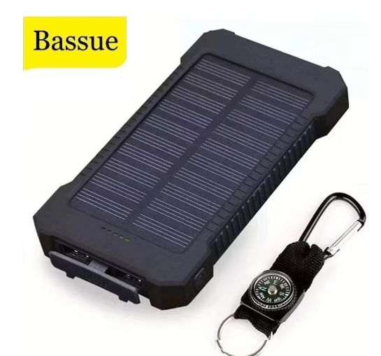 Solcells-Powerbank 20 000 mAh – Vattentålig & Robust (Svart)