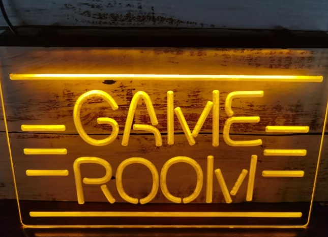 LED-Skylt GAME ROOM – Perfekt för Gamingrum & Hemmabar