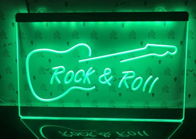 LED-Skylt ROCK & ROLL – Retro Neonljus för Bar, Gamingrum & Man Cave