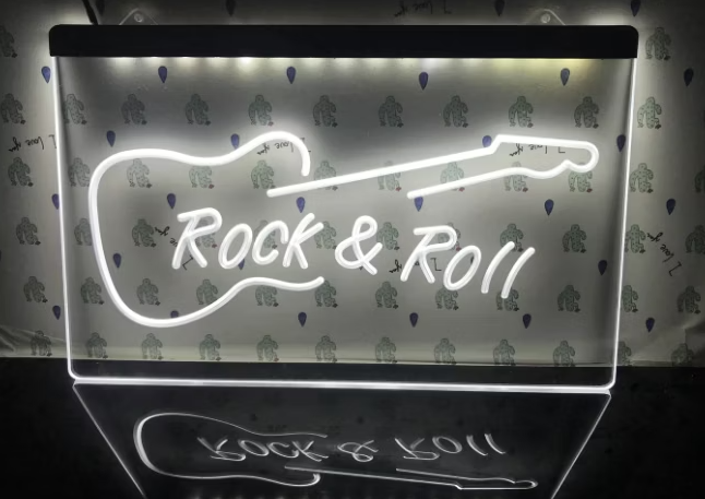 LED-Skylt ROCK & ROLL – Retro Neonljus för Bar, Gamingrum & Man Cave