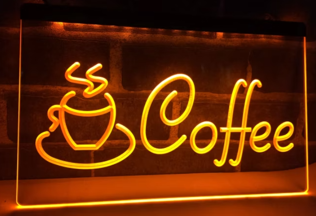LED-Skylt COFFEE – Neonlampa för Café, Hemmakontor & Vardagsrum