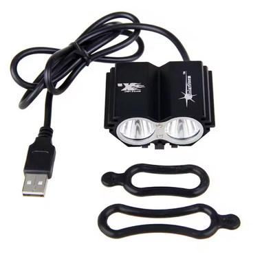 Vattentät USB-cykellampa 8000LM – Dubbel LED-strålkastare utan batteripack