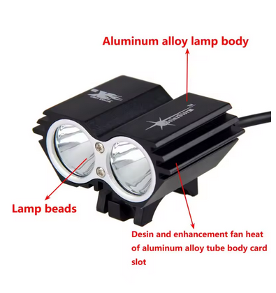 Vattentät USB-cykellampa 8000LM – Dubbel LED-strålkastare utan batteripack