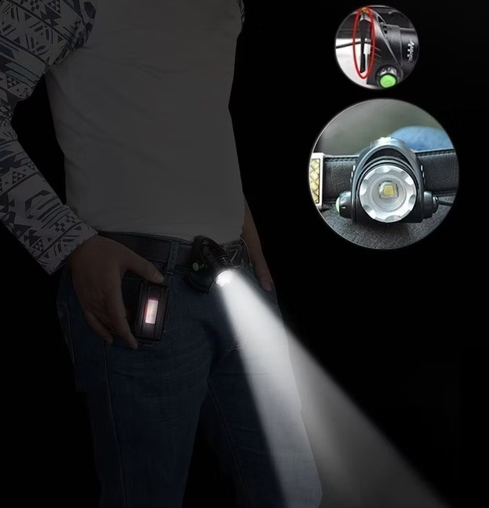 5000 LM pannlampa med CREE XM‑L T6 LED – uppladdningsbar, vattentålig, 3 ljuslägen