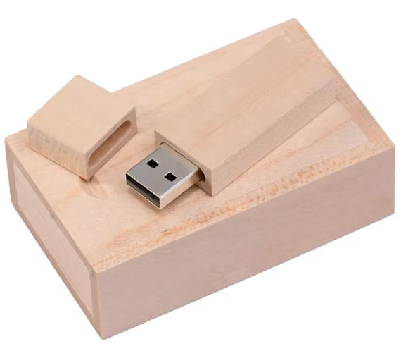 Unikt USB-minne i Trälåda – 64 GB med Eget Tryck