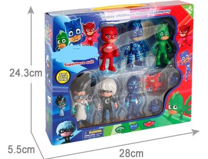 PJ Masks Pyjamashjältarna Deluxe Figurer – 6-pack med Tillbehör & Box (10 cm)