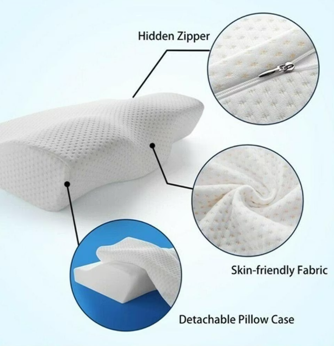 Ergonomisk kudde av minnesskum – Nackstöd & Smärtlindring (60×35 cm)