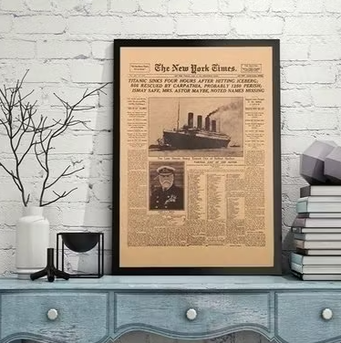 Titanic New York Times Poster – Vintage Affisch på Kraftpapper (51×35,5 cm)