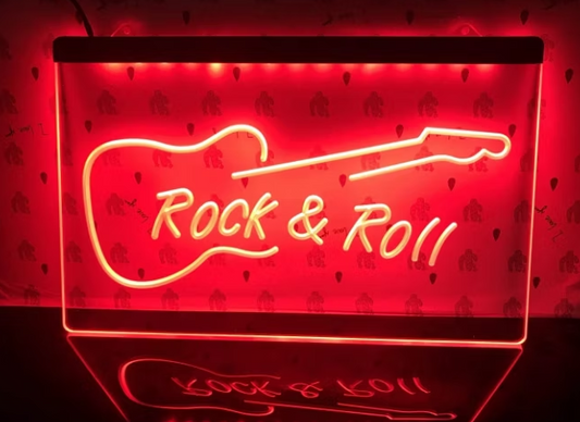 LED-Skylt ROCK & ROLL – Retro Neonljus för Bar, Gamingrum & Man Cave