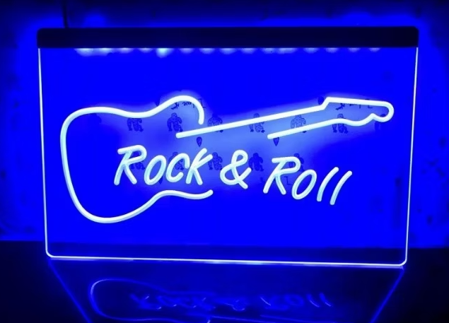 LED-Skylt ROCK & ROLL – Retro Neonljus för Bar, Gamingrum & Man Cave