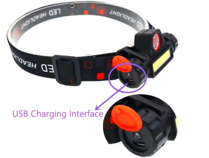 Pannlampa 4000LM med COB + XP-G T6 LED – inkl. 18650-batteri & USB-laddkabel