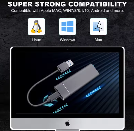 2TB Extern Hårddisk USB 3.1 – Portabel SSD för PC/Mac