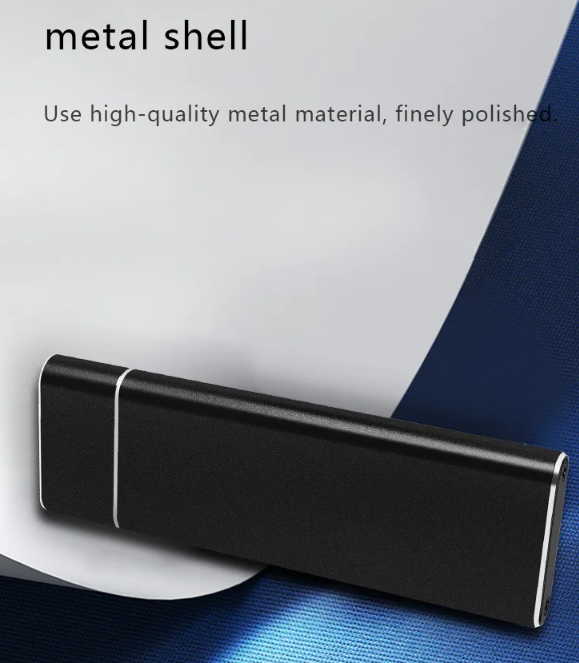 2TB Extern Hårddisk USB 3.1 – Portabel SSD för PC/Mac