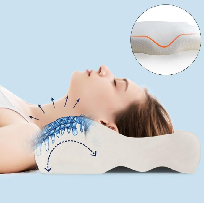 Ergonomisk kudde av minnesskum – Nackstöd & Smärtlindring (60×35 cm)
