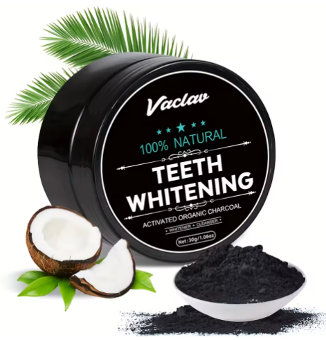 Vaclav Teeth Whitening Powder – 100% Naturligt Aktivt Kol för Vitare Tänder