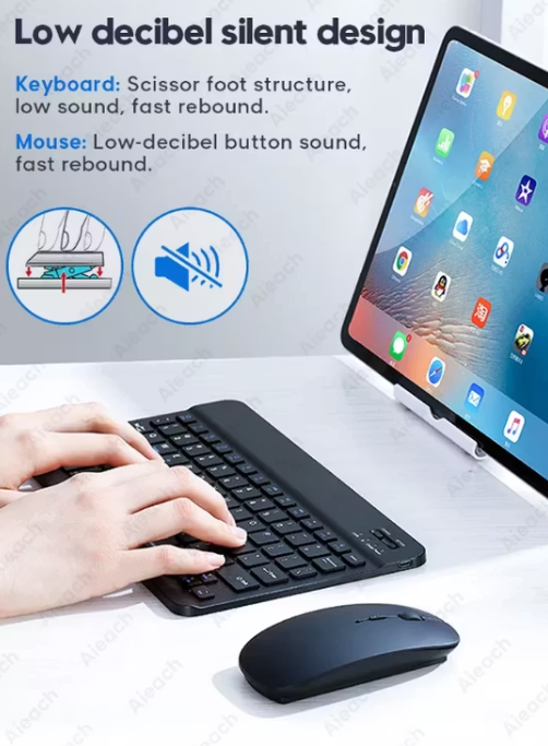 Trådlöst Bluetooth Tangentbord & Mus – Kompatibel med iPad/iPhone/Android