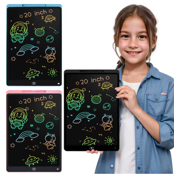 Ritplatta för barn 8.5" – Multicolor Skrivtavla med suddfunktion