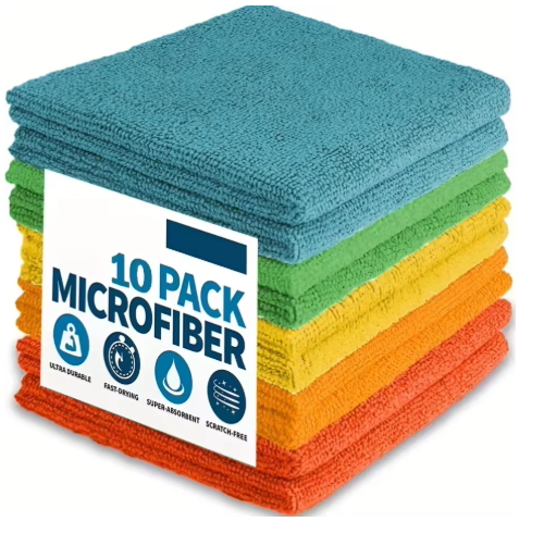 10-pack Mikrofiberdukar Multifärg 30×30 cm – Effektiv rengöring & glans