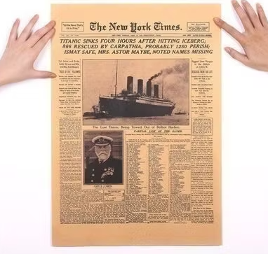 Titanic New York Times Poster – Vintage Affisch på Kraftpapper (51×35,5 cm)