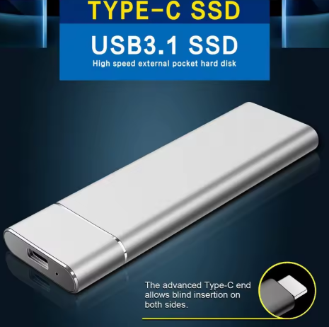 Extern SSD-Hårddisk 2TB – USB 3.1, Portabel & Snabb Lagring för PC/Mac/Android