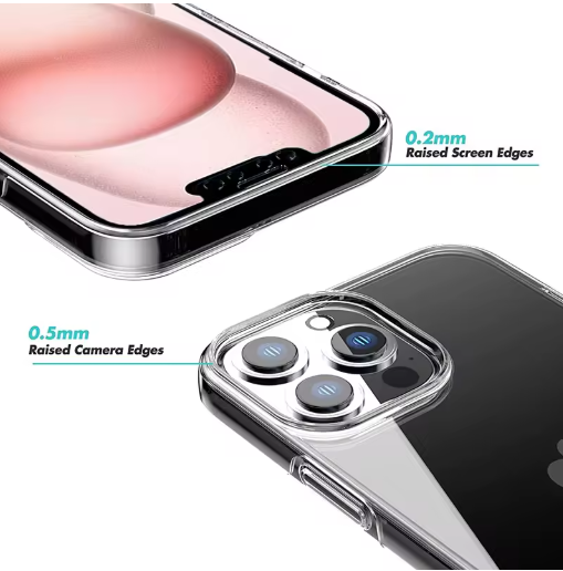 360° Transparent Mobilskal – iPhone 11–16 Pro Max – Stöttåligt Slim Case
