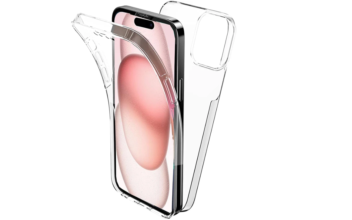 360° Transparent Mobilskal – iPhone 11–16 Pro Max – Stöttåligt Slim Case