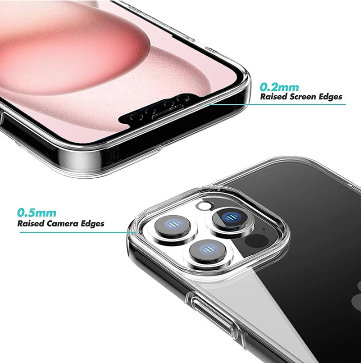 360° Transparent Mobilskal – iPhone 11–16 Pro Max – Stöttåligt Slim Case