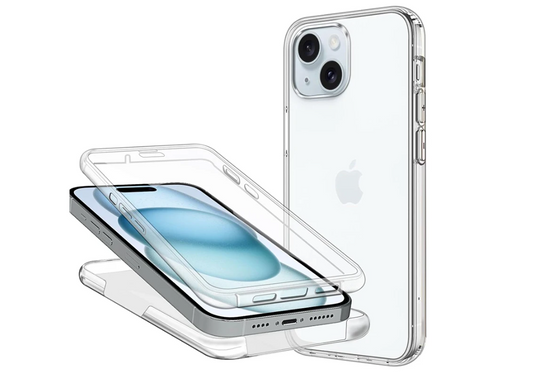 360° Transparent Mobilskal – iPhone 11–16 Pro Max – Stöttåligt Slim Case